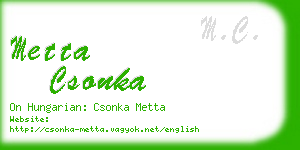 metta csonka business card